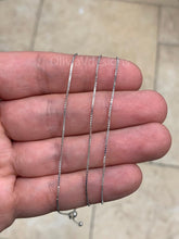 925 Sterling Silver Box  Rhodium Adjustable 1mm Chain, Silver, Sterling Silver Chain, 925 Sterling Silver, Finished Necklace, 925 Silver
